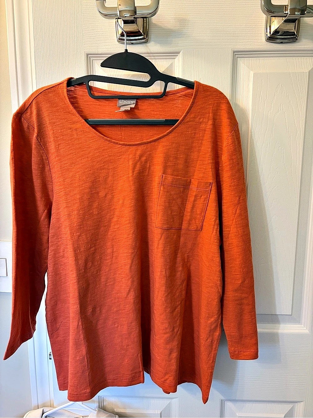 Chico's Long Sleeve Tee Orange Size 2 NWT